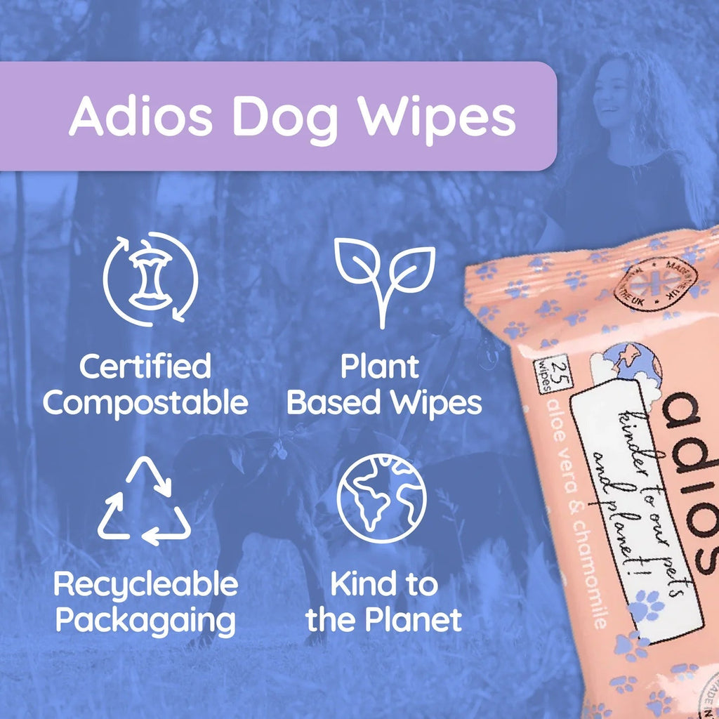 Adios Compostable Pet Wipes - Country Ways