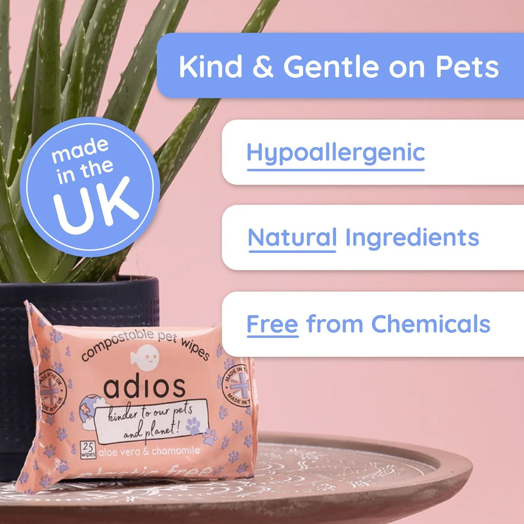 Adios Compostable Pet Wipes - Country Ways