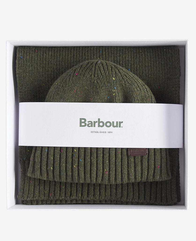 Barbour Carlton Fleck Beanie & Scarf Gift Set - Country Ways