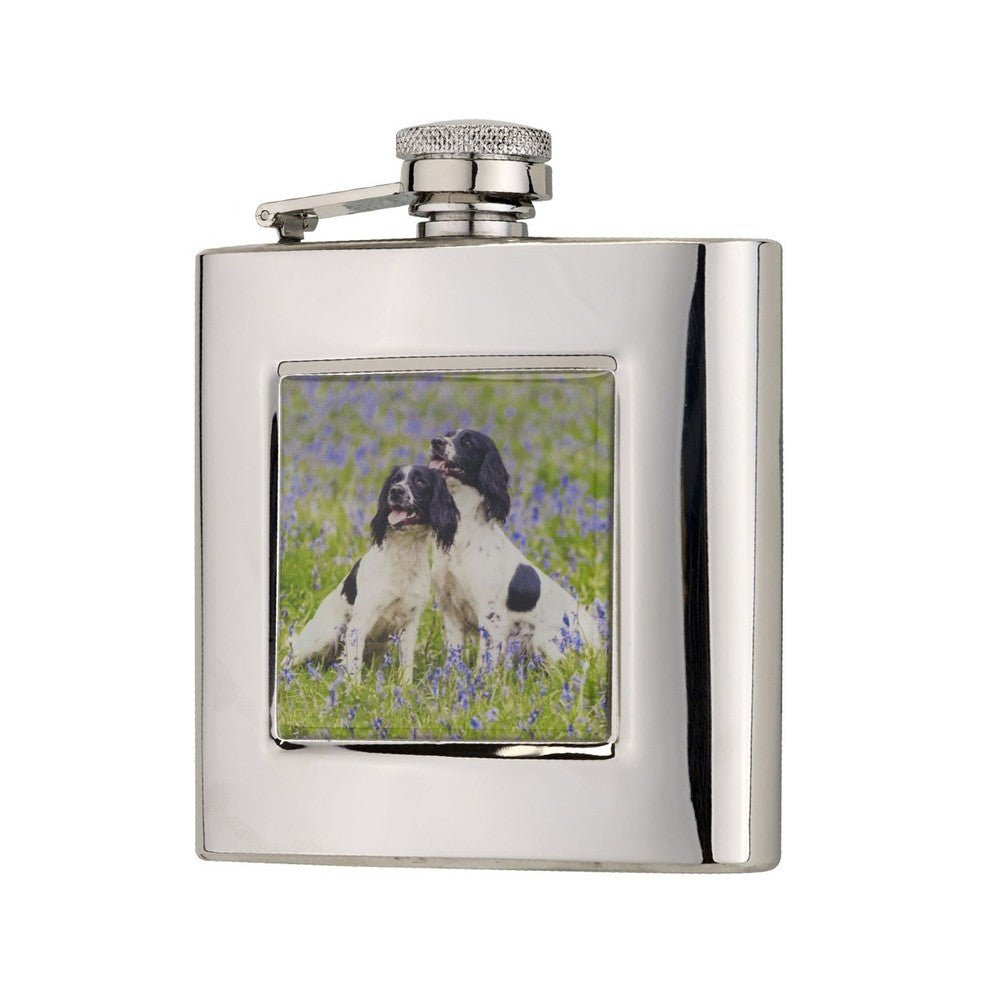 Bisley Square Spaniels Flask In Presentation Box 6oz - Country Ways