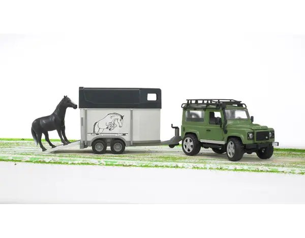 Bruder Land Rover Defender Station Wagon with Horse Trailer - Country Ways