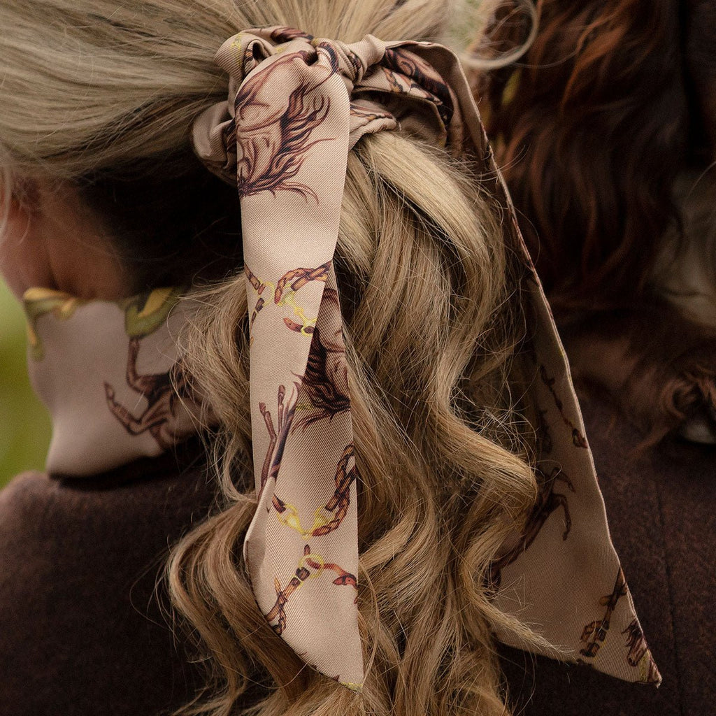 Clare Haggas Medium Hair Scrunchie Hold Your Horses Toffee - Country Ways