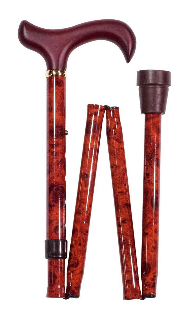 Classic Canes Walking Stick Burr Effect - Folding - Country Ways