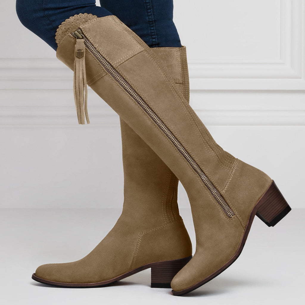 Fairfax & Favor Suede Regina Boots Regular Fit with Heel - Country Ways