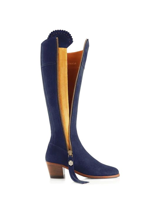 Fairfax & Favor Suede Regina Boots Regular Fit with Heel AW23 Ink - Country Ways