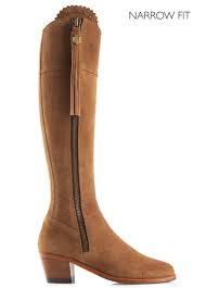 Fairfax & Favor Suede Regina Boots with Heel Narrow Fit - Country Ways