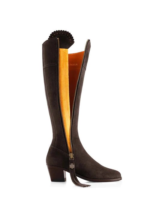 Fairfax & Favor Suede Regina Boots with Heel - Narrow Fit - Country Ways