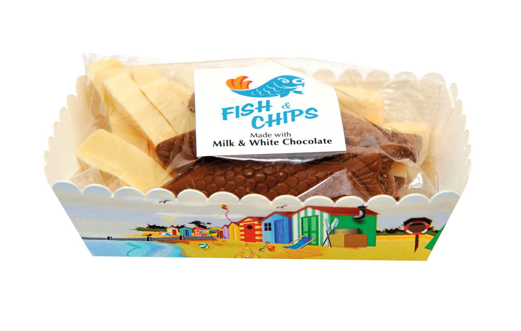 Fish & Chips - White & Milk Chocolate 125g - Country Ways