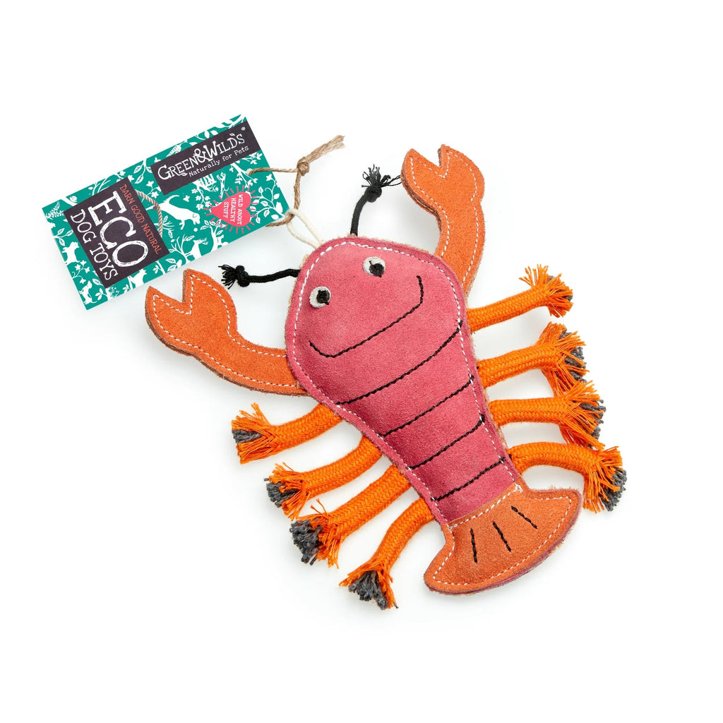 Green & Wild's Larry The Lobster Eco Dog Toy - Country Ways