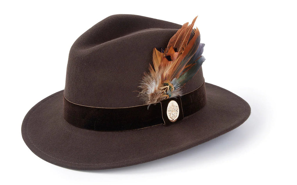 Hicks & Brown Chelsworth Fedora (Coque & Pheasant Feather) - Country Ways
