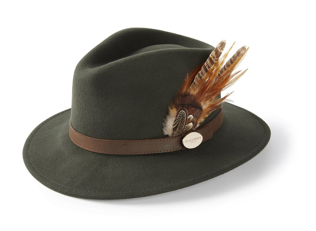 Hicks & Brown Suffolk Fedora Hat (Gamebird Feather) - Country Ways