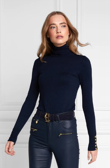 Holland Cooper Buttoned Knit Roll Neck - Country Ways