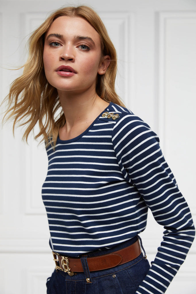 Holland Cooper Padstow Long Sleeve Crew Neck Tee - Country Ways