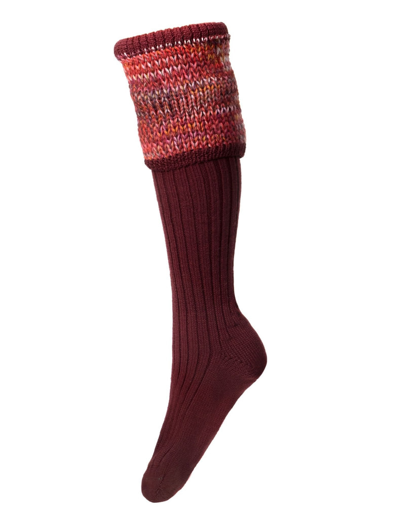 House Of Cheviot Lady Katrine Socks Burgundy - Country Ways