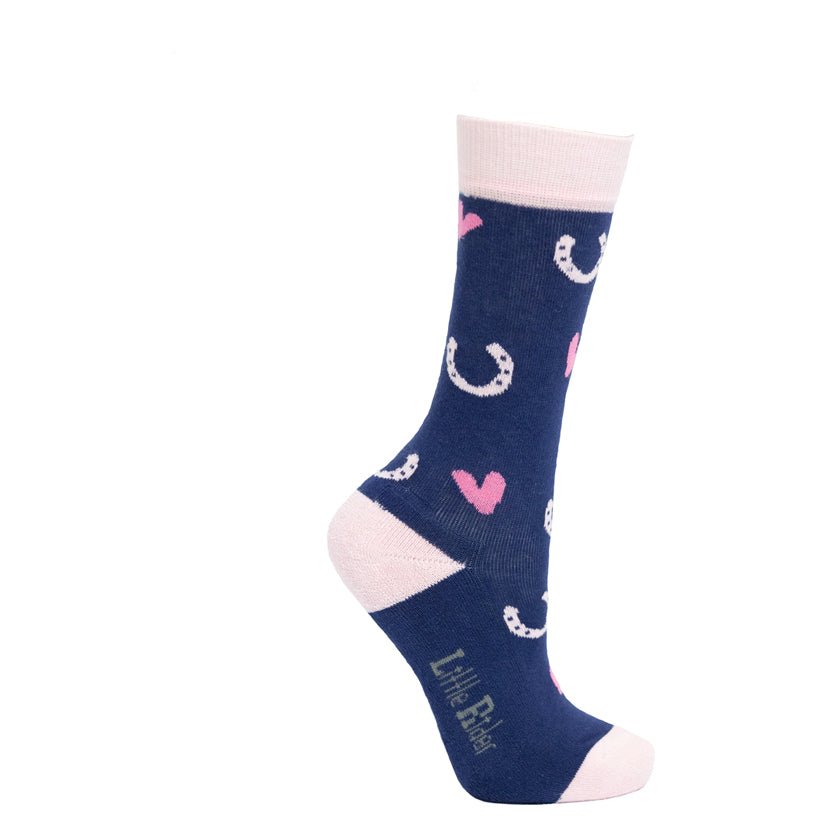 Hy Equestrian Pony Fantasy Bamboo Socks Little Rider - Pink/Navy - Country Ways