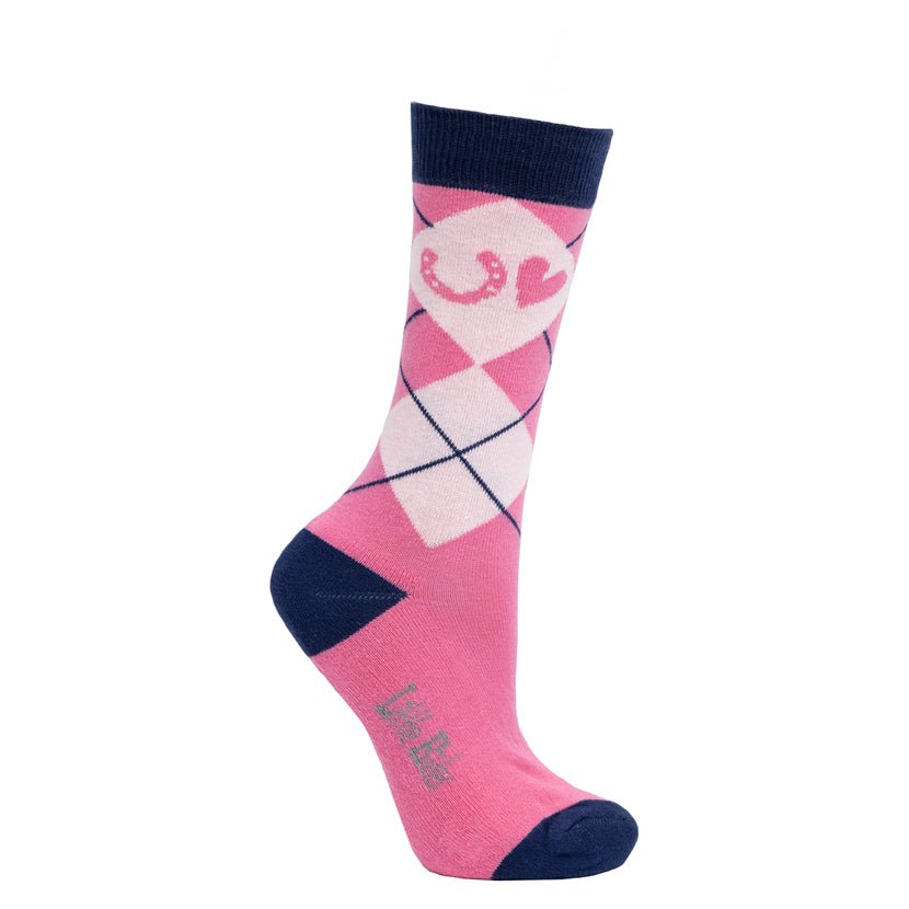 Hy Equestrian Pony Fantasy Bamboo Socks Little Rider - Pink/Navy - Country Ways