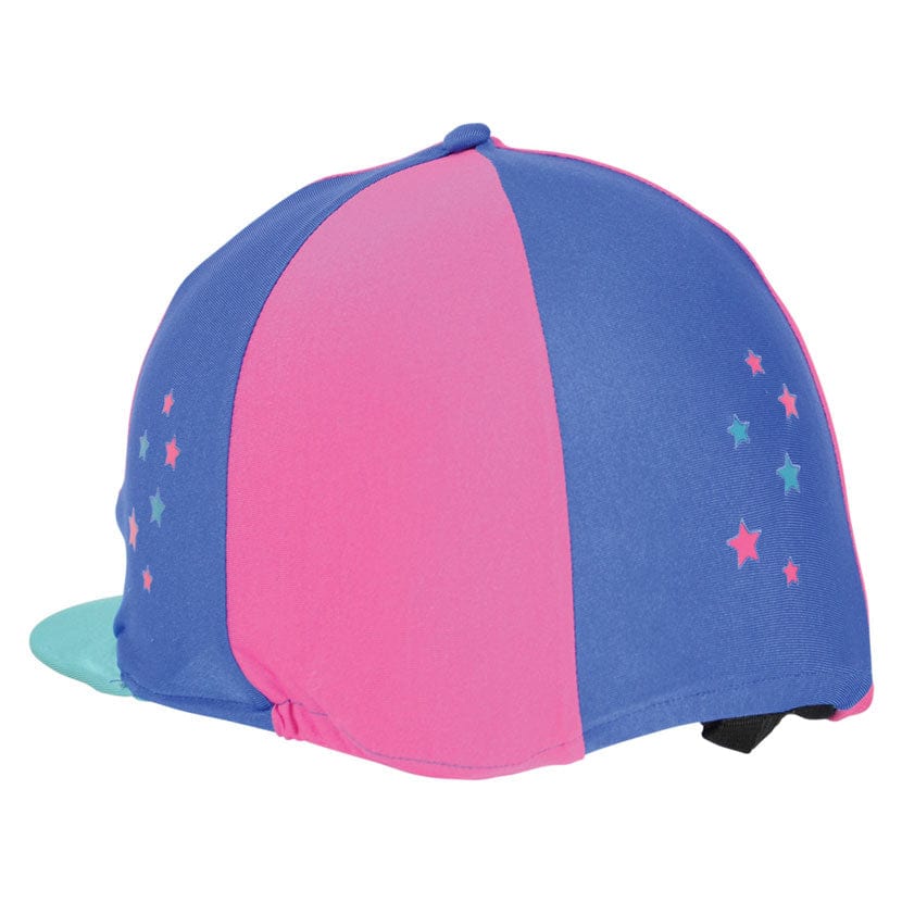 Hy Zeddy Three Tone Lycra Hat Silk Flamingo Pink/Turquiose/Cobalt Blue - Country Ways