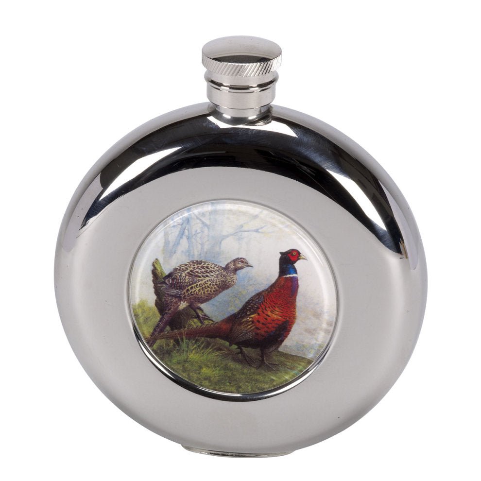 J/R K39A Pheasant Design Hip Flask 4oz - Country Ways