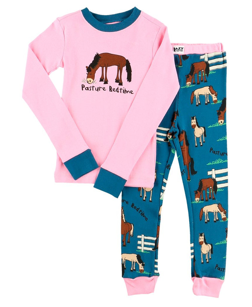 Lazyone Girls Pasture Bedtime Kids Pj Set Long Sleeve - Country Ways