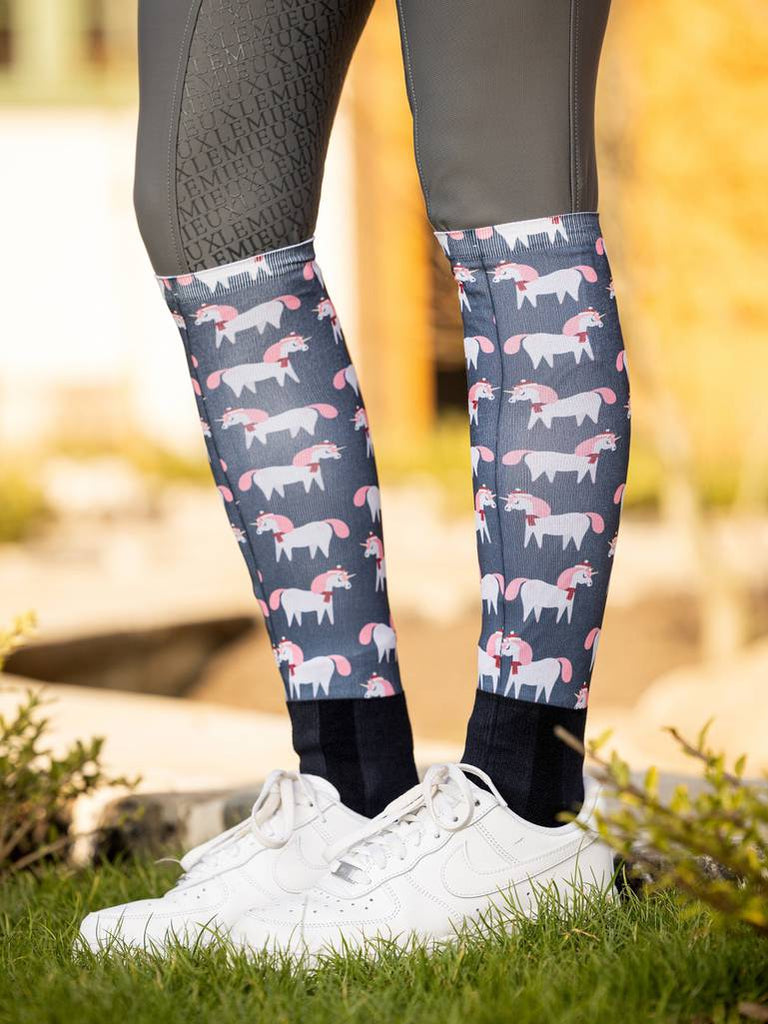 LeMieux Footsie Socks - Christmas Unicorns - Country Ways