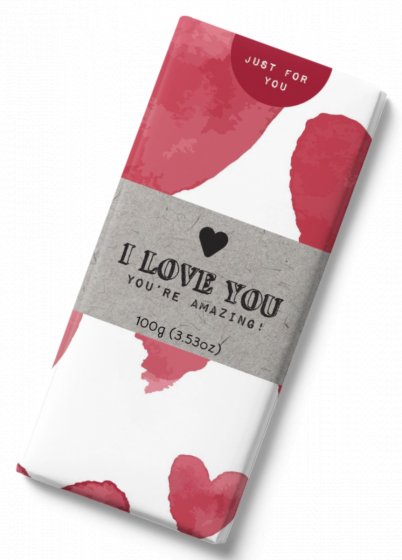 Message Bar - I Love You Milk Chocolate Bar - Country Ways