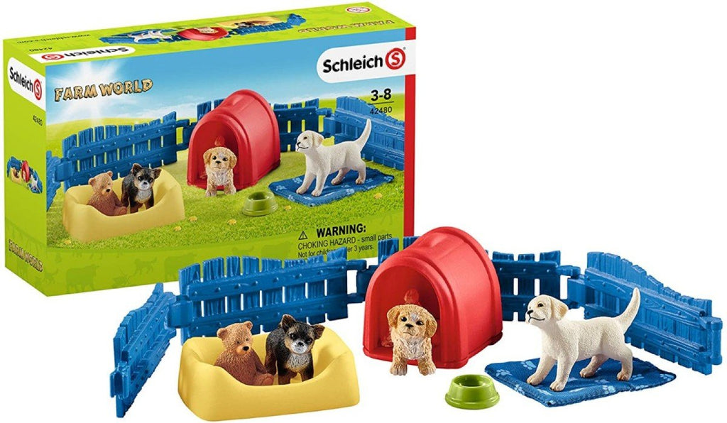 Schleich Puppy Pen Toy Set - Country Ways