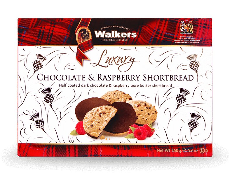 Walkers Half Coated Dark Chocolate & Raspberry Shortbread 160g - Country Ways