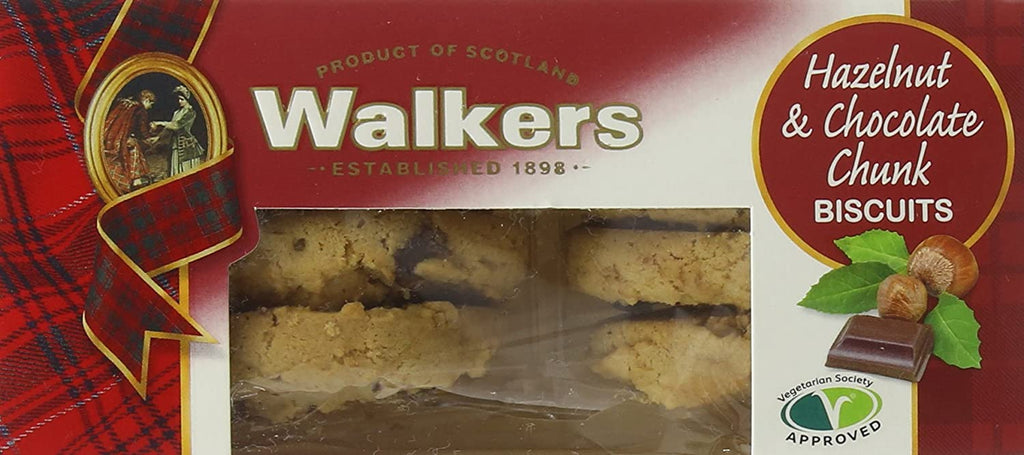 Walkers Hazelnut & Chocolate Chunk Biscuits 150g - Country Ways